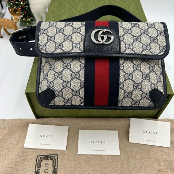 Women’s Gucci blue/red Ophedia GG  belt bag size 80 cm/32 inches adjustable - Picture 1 of 12